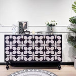 Load image into Gallery viewer, 59'' Vintage Hand-Painted Sideboard Artistic Retro Buffet Cabinet with Bold Geometric Patterns