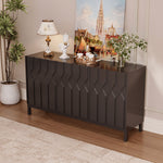 Load image into Gallery viewer, 55.1'' Modern Geometric Black Sideboard Cabinet with Decorative Doors and Spacious Storage