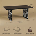 Load image into Gallery viewer, 54.6"/62.4" Modern Italian Dining Table Black Marble-Look Base & Minimalist Luxury Design