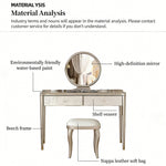 Load image into Gallery viewer, 45.6'' Modern Luxury Vanity Desk Shell Inlay Finish Makeup Table with Mirror and Drawers