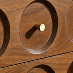 Load image into Gallery viewer, Mid Century Modern Walnut Nightstand with Geometric Drawer Design