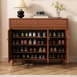 Load image into Gallery viewer, 47.2'' Modern Wooden Shoe Cabinet Entryway Storage Cabinet with Textured Drawers & Doors