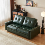 Load image into Gallery viewer, 81.1'' Modern Faux Leather Sofa Bed with Pull-Out Mattress Convertible Sleeper Sofa
