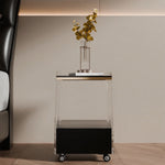 Load image into Gallery viewer, Modern Sculptural Nightstand Bedside Table with Scratch Resistant Leather & Smart Sensor Lighting