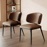 Load image into Gallery viewer, Set of 2 Modern Leather Accent Dining Chairs