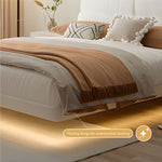 Load image into Gallery viewer, Modern Minimalist Bed with Elegant LED Lighting and Plush Upholstered Headboard for a Luxurious Bedroom Retreat