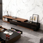 Load image into Gallery viewer, Modern Walnut & Black Extendable Coffee Table Expandable Design with Large-Capacity Storage
