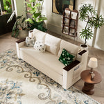 Load image into Gallery viewer, 83'' 3-Seater Pull-Out Sleeper Sofa with Storage & USB Port