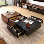 Load image into Gallery viewer, 78.7'' Modern Walnut & Black Extendable TV Console Adjustable Media Stand with Large Storage Capacity