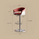 Load image into Gallery viewer, Modern Adjustable Swivel Bar Stool PU Leather Upholstered Counter Height Bar Chair with Stainless Steel Base 1 Piece