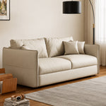 Load image into Gallery viewer, Ergonomic Scratch Resistant Faux Leather Convertible Sofa Bed