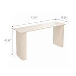 Load image into Gallery viewer, Cream White Rectangular Fluted Leg Living Room Sofa Bar Table