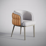 Load image into Gallery viewer, Set of 2 Modern Upholstered Dining Chair with Curved Backrest Cream Accent Chair Minimalist Dining Chair