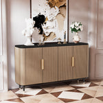 Load image into Gallery viewer, 59'' Modern Luxury Elegant Gray and Gold Sideboard with Shelves