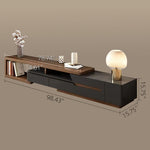 Load image into Gallery viewer, 78.7" Modern Walnut & Black Adjustable TV Console Expandable Media Stand