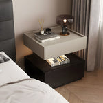 Load image into Gallery viewer, Modern Two Tier Bedside Table with Drawer Tray Top Nightstand Wood Storage Bedside Cabinet