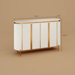 Load image into Gallery viewer, 58.5" Elegant and Modern White and Gold Sideboard Cabinet with Ample Storage