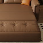 Load image into Gallery viewer, Modern Brown Faux Leather Sofa Bed with Storage Convertible Sleeper Couch