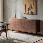 Load image into Gallery viewer, Modern Walnut-Tone Sideboard Minimalist Wooden Storage Cabinet