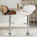 Load image into Gallery viewer, Modern Walnut Bentwood Adjustable Bar Stool Upholstered Swivel Counter Chair 1 Piece