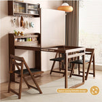 Load image into Gallery viewer, 62" Wall-Side Murphy Foldable Dining Table with Integrated Shelf Storage