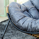 Load image into Gallery viewer, Modern Papasan Lounge Chair with Woven Rattan Frame and Plush Cushion