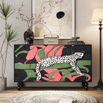 Load image into Gallery viewer, 59'' Vintage Hand-Painted Sideboard Artistic Retro Buffet Cabinet with Bold Geometric Patterns