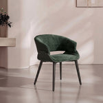 Load image into Gallery viewer, Modern Green Upholstered Dining Chair with Wraparound Back and Metal Legs 1 Piece