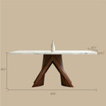 Load image into Gallery viewer, Luxury Sintered Stone Dining Table with Artistic Walnut Wood