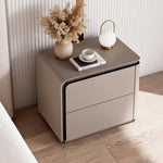 Load image into Gallery viewer, Modern Minimalist Bedside Table with Rounded Edges Two-Drawer Nightstand for Bedroom
