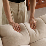Load image into Gallery viewer, Modern Upholstered Sofa Movable Backrest Fabric Couch Minimalist Living Room Sofa