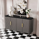 Load image into Gallery viewer, 59'' Modern Luxury Elegant Gray and Gold Sideboard with Shelves