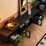 Load image into Gallery viewer, 82.6" Jungle Print Mid Century Wood TV Stand
