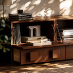 Load image into Gallery viewer, Retro Wood Bedside Table with Drawers for Bedroom