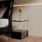 Load image into Gallery viewer, Modern Sculptural Nightstand Bedside Table with Scratch Resistant Leather & Smart Sensor Lighting