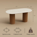 Load image into Gallery viewer, 62.9''/70.8''Modern Oval Dining Table Timeless Elegance Meets Lasting Craftsmanship