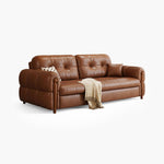 Load image into Gallery viewer, Modern Brown Faux Leather Sofa Bed Pull-Out 2-in-1 Convertible Sleeper Couch