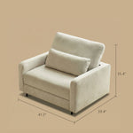 Load image into Gallery viewer, 41.3'' Modern Single Sofa Bed with Mattress Fabric Pull Out Sleeper Chair Convertible Armchair with Metal Frame