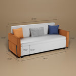 Load image into Gallery viewer, 66.9"Convertible Sofa Bed Modern Minimalist Style with Side Pockets