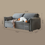 Load image into Gallery viewer, 70.8'' Pull-Out Sofa Bed with Casters Modern Convertible Couch for Small Spaces