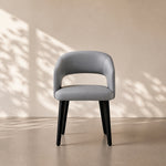 Load image into Gallery viewer, Modern Hollow Back Grey Faux Leather Padded Seat Contemporary Dining Chair 1 Piece