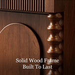 Load image into Gallery viewer, Modern Vintage Sideboard Cabinet Solid Wood Buffet Cabinet with Fluted Design and Arched Doors Storage Console