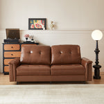 Load image into Gallery viewer, 81.1'' Modern Faux Leather Sofa Bed with Pull-Out Mattress Convertible Sleeper Sofa