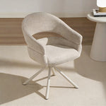 Load image into Gallery viewer, Modern Swivel Upholstered Dining Chair Curved Back Accent Chair with Metal Base 1-Piece
