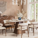 Load image into Gallery viewer, Walnut & Sintered-Stone Dining Set Oval Table + Matching Sideboard Cabinet