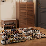 Load image into Gallery viewer, 31.4'' Modern Wooden Flip-Door Shoe Cabinet Slim Space-Saving Entryway Storage Organizer