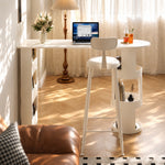 Load image into Gallery viewer, Multi Function White Sofa Side Bar Table with Layered Storage Space