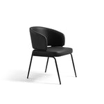 Load image into Gallery viewer, Modern Black Dining Chair with Curved Wraparound Back and Metal Legs 1 Piece