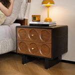 Load image into Gallery viewer, Mid Century Modern Walnut Nightstand with Geometric Drawer Design