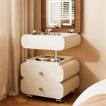 Load image into Gallery viewer, Convertible Vanity Desk with LED Mirror Transforms into Nightstand Height Adjustable Makeup Table with Storage Drawers